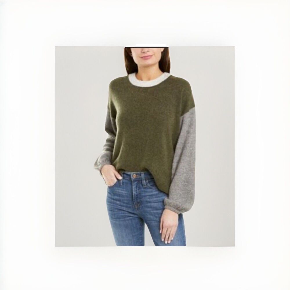 Madewell  Payton Colorblock Sweater Pullover Merino Wool Alpaca Blend SZ S